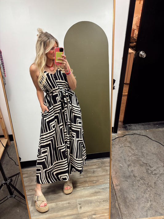 Mykonos Print Maxi Dress