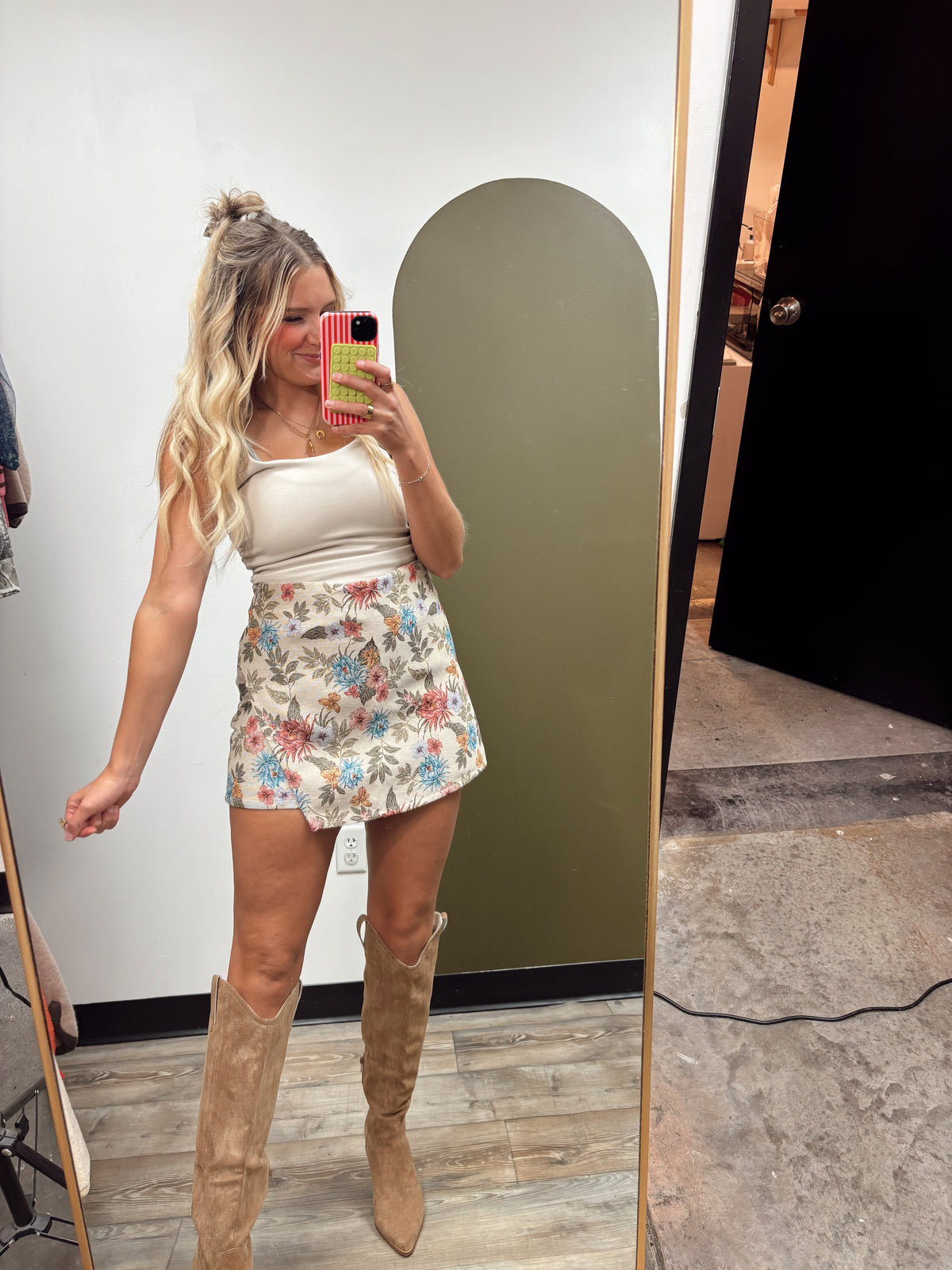 Floral Jaquard Skort