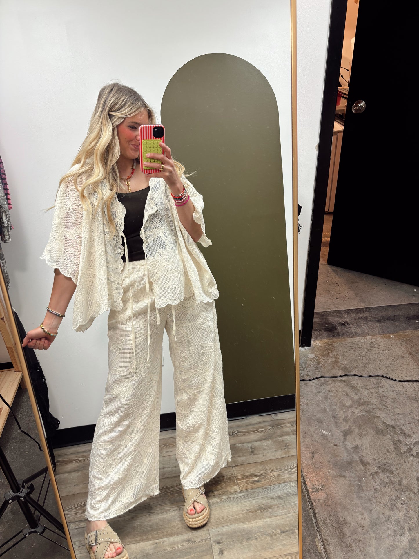 Boca Crochet Tie Top (Cream)