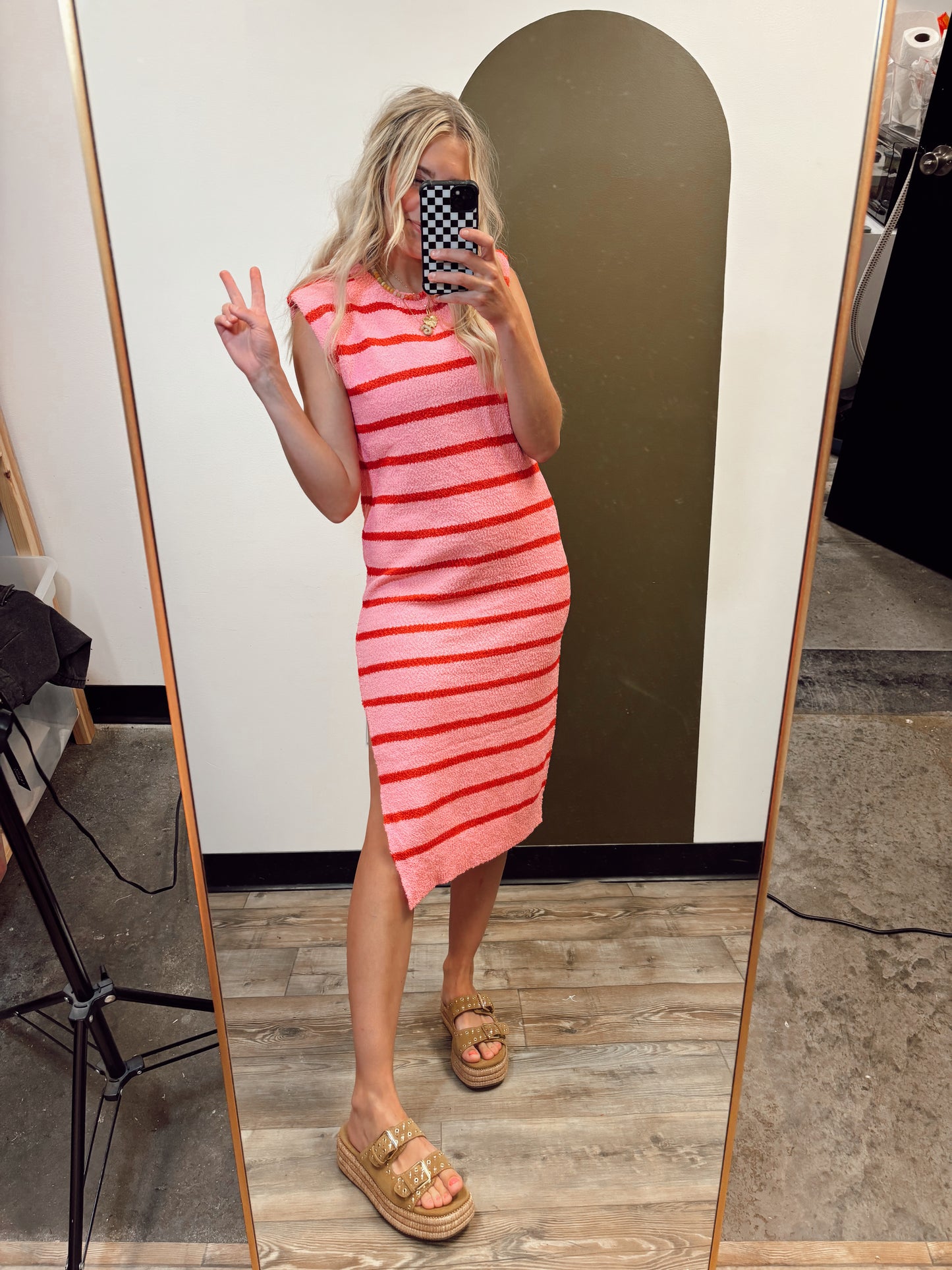 Candy Stripe Knit Dress