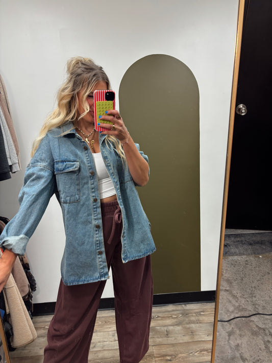 Drop Shoulder Denim Jacket