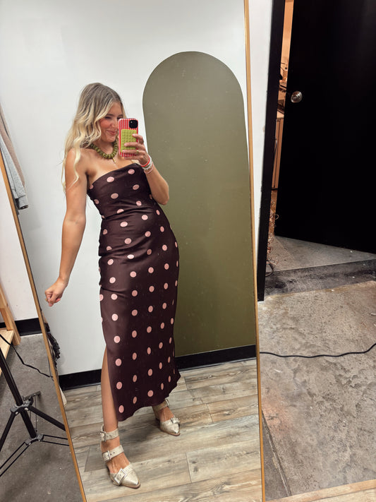 Show Stopper Polka Dot Maxi (Plum)