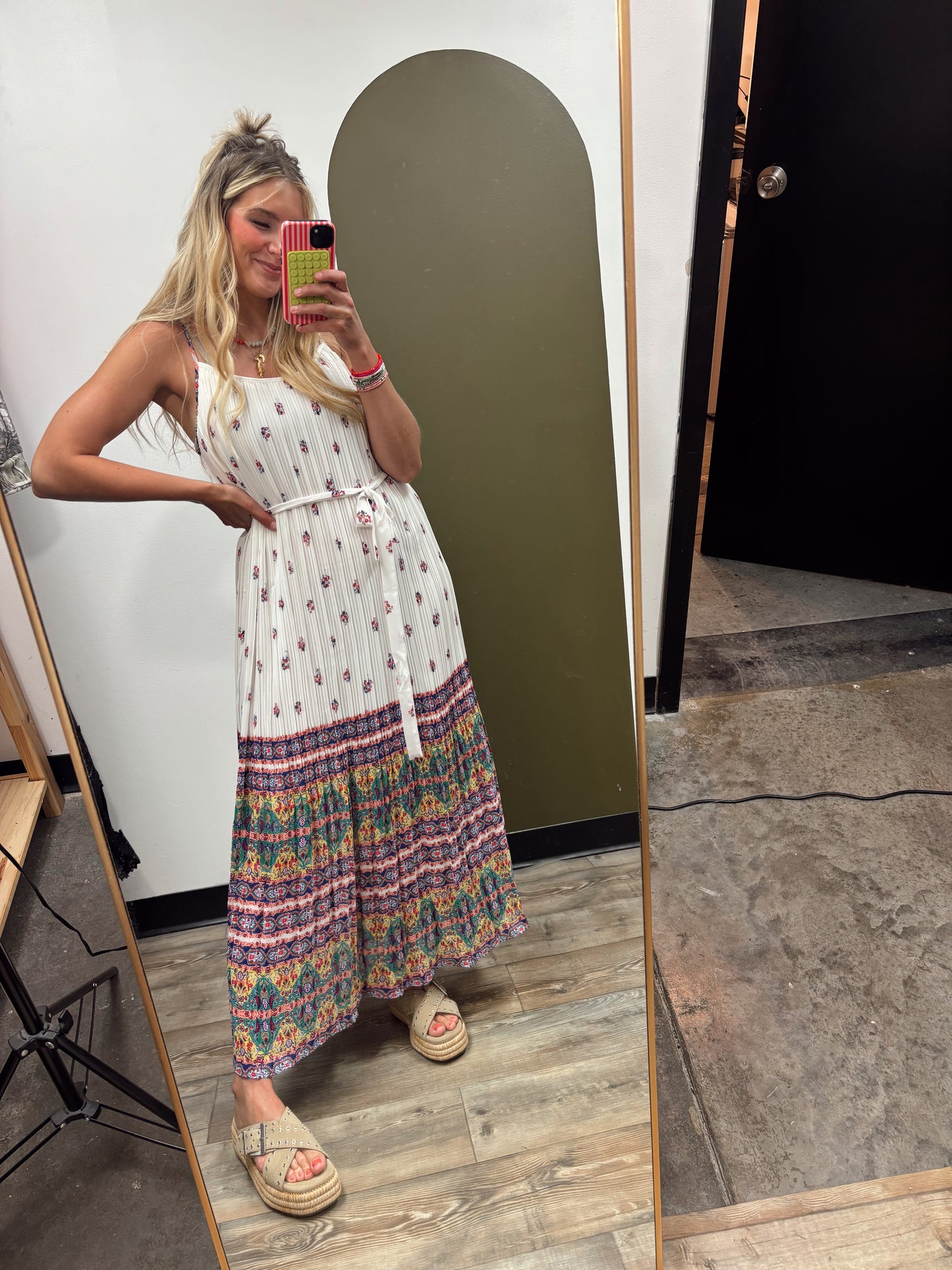 Swept Away Border Print Maxi Dress