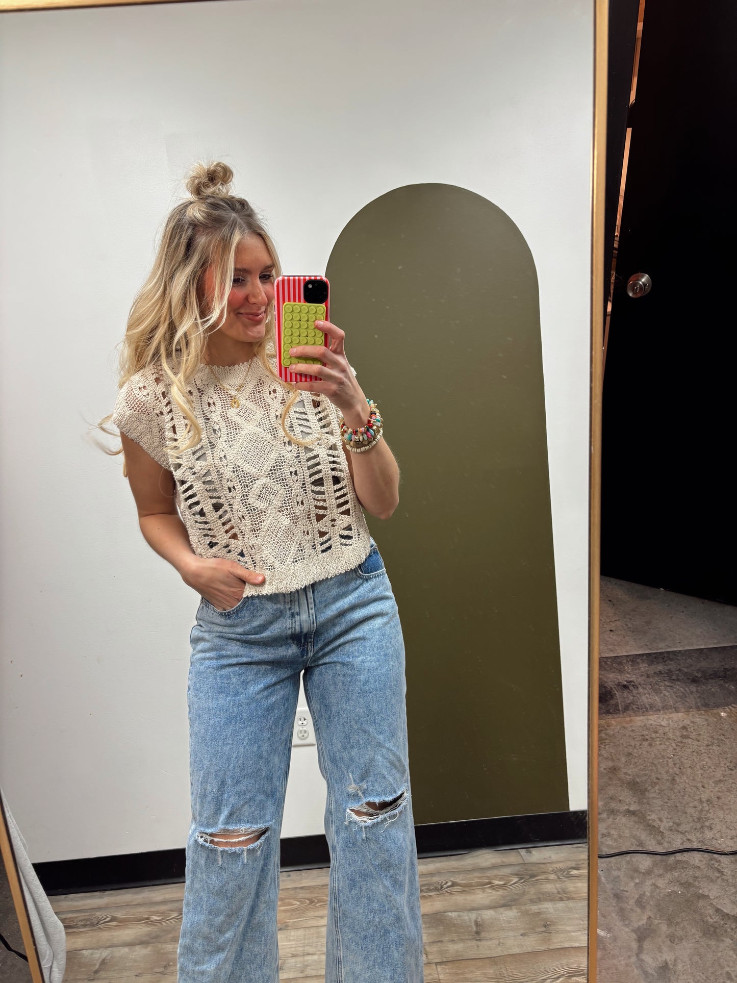 Beach Comber Crochet Top (Beige)