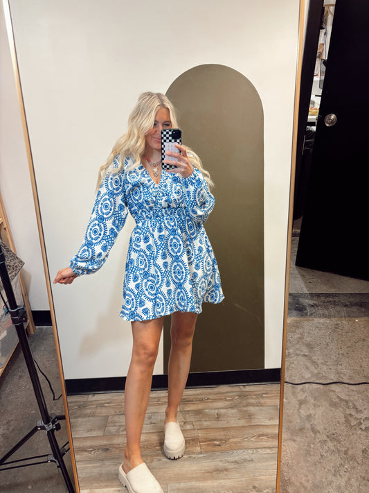 Santorini Print Dress