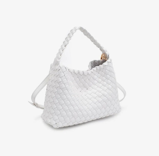 Kaia Woven Crossbody (White)