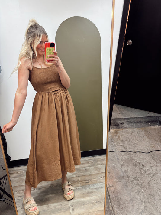 Samira Midi Dress (Brown)