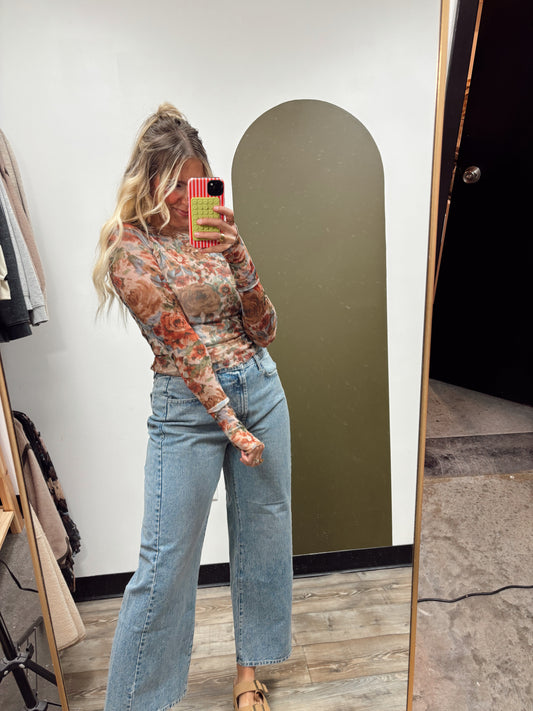 Ayleen Sheer Floral Top