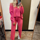 Rosy Textured Pant (Pink)