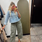 Ruffle Hem Denim Jacket