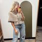 Button Front Cape Top (Taupe)