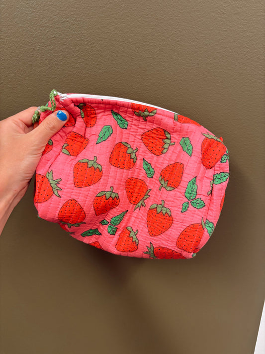 Strawberry Quilt Toiletry Bag