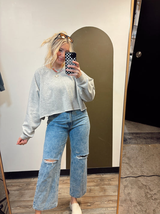 Stay In Sweat Top (Grey)