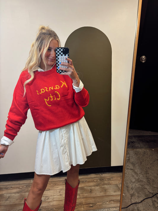 Kansas City Emb Sweater (Red)