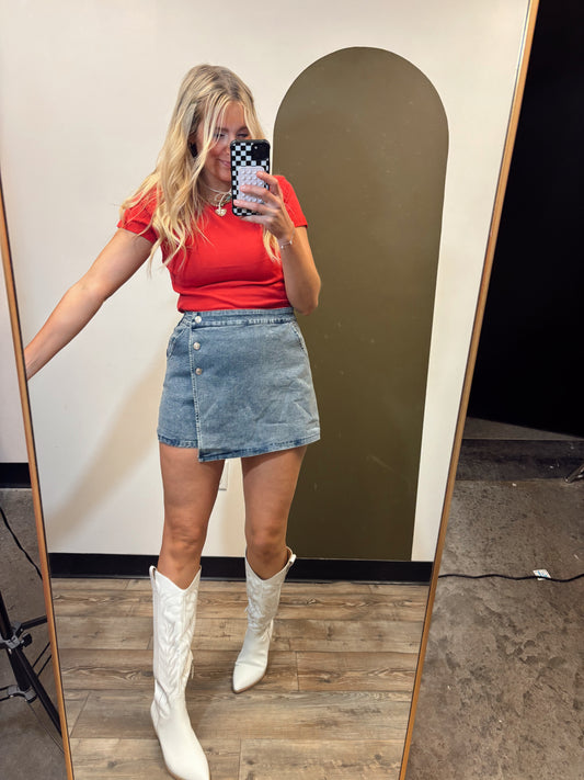 Call Me Denim Skort