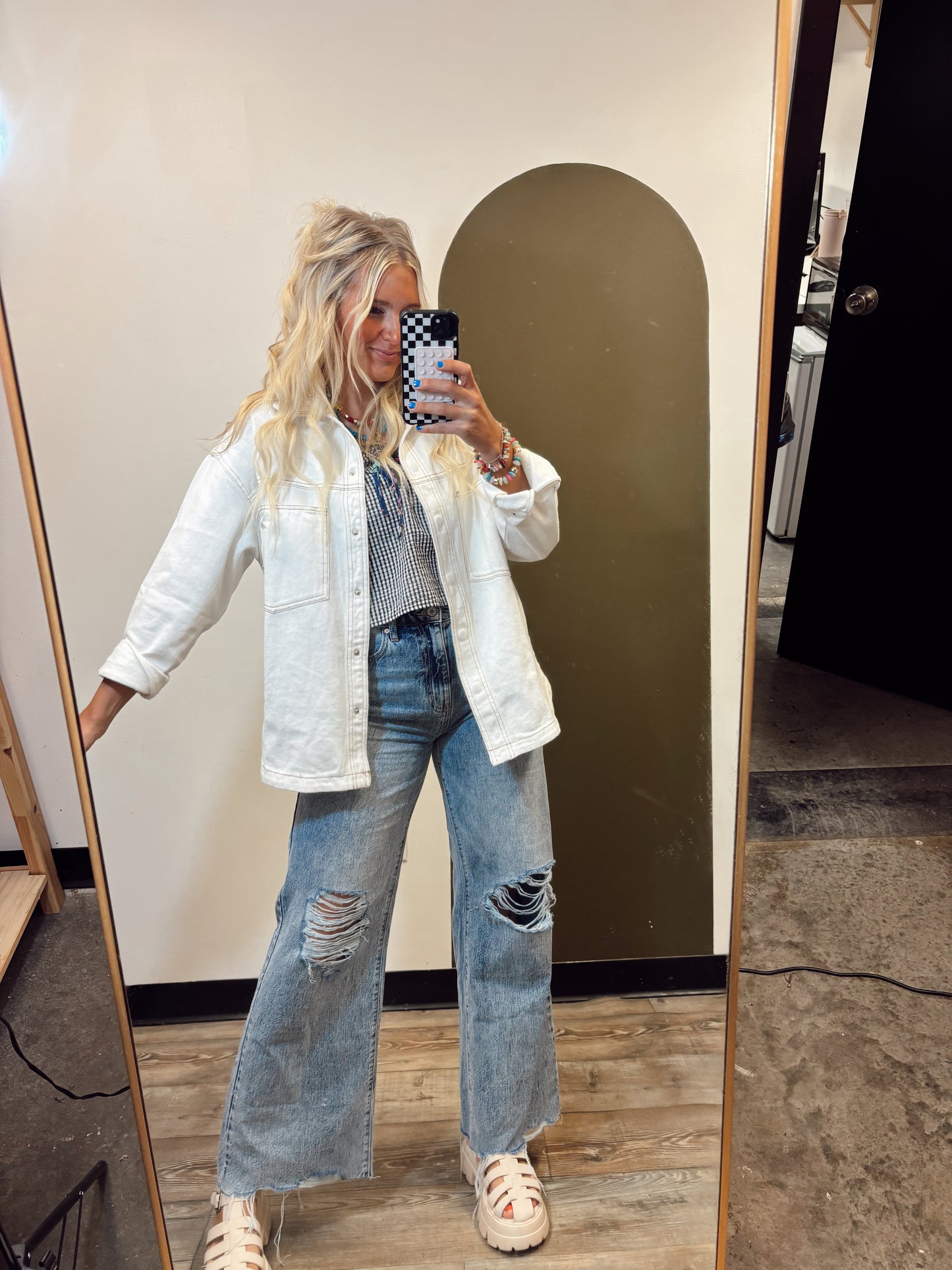 Ronnie Oversize Shacket (Cream)