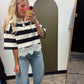 Polo Match Stripe Lace Top