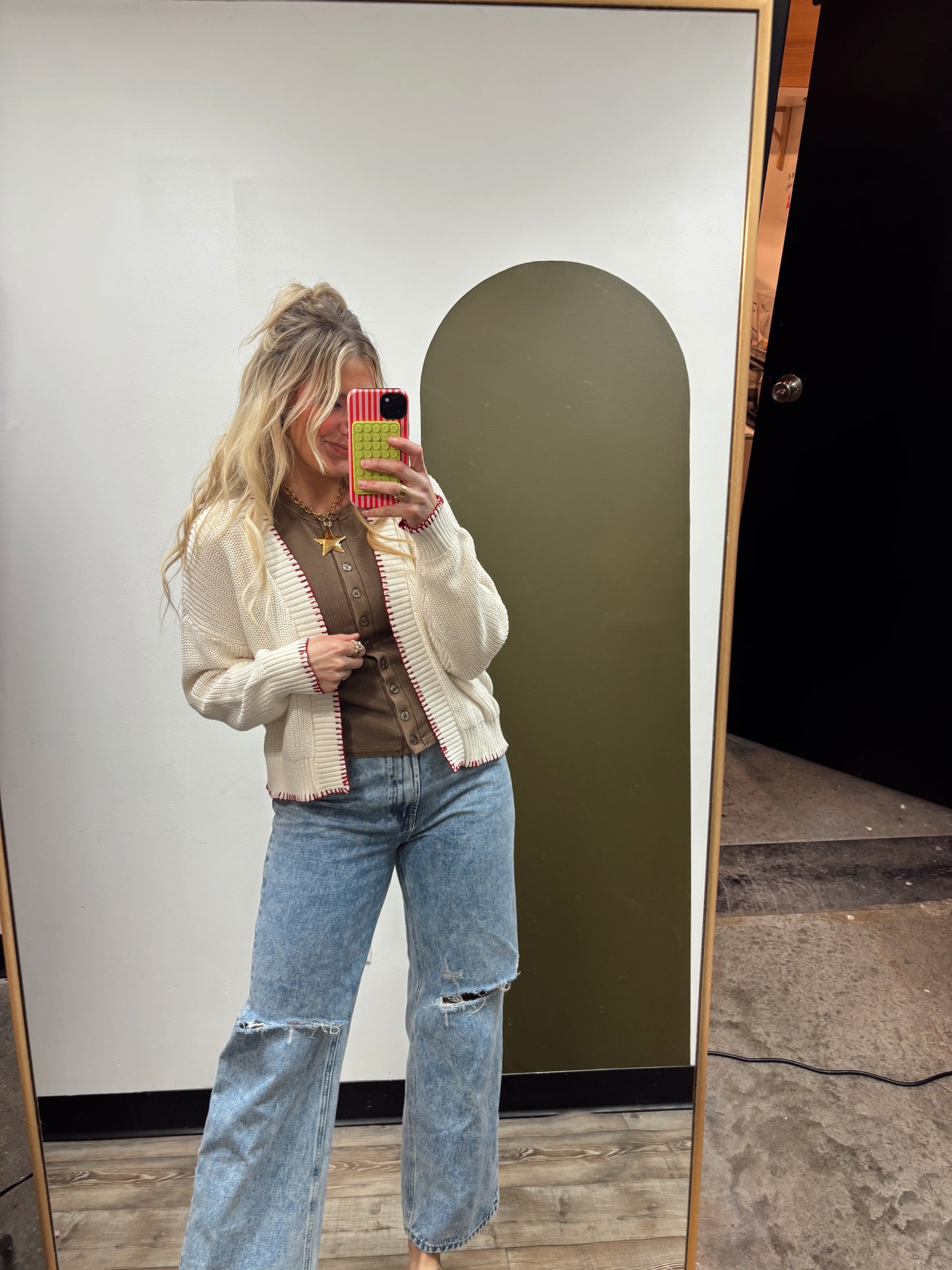 American Flag Contrast Cardigan