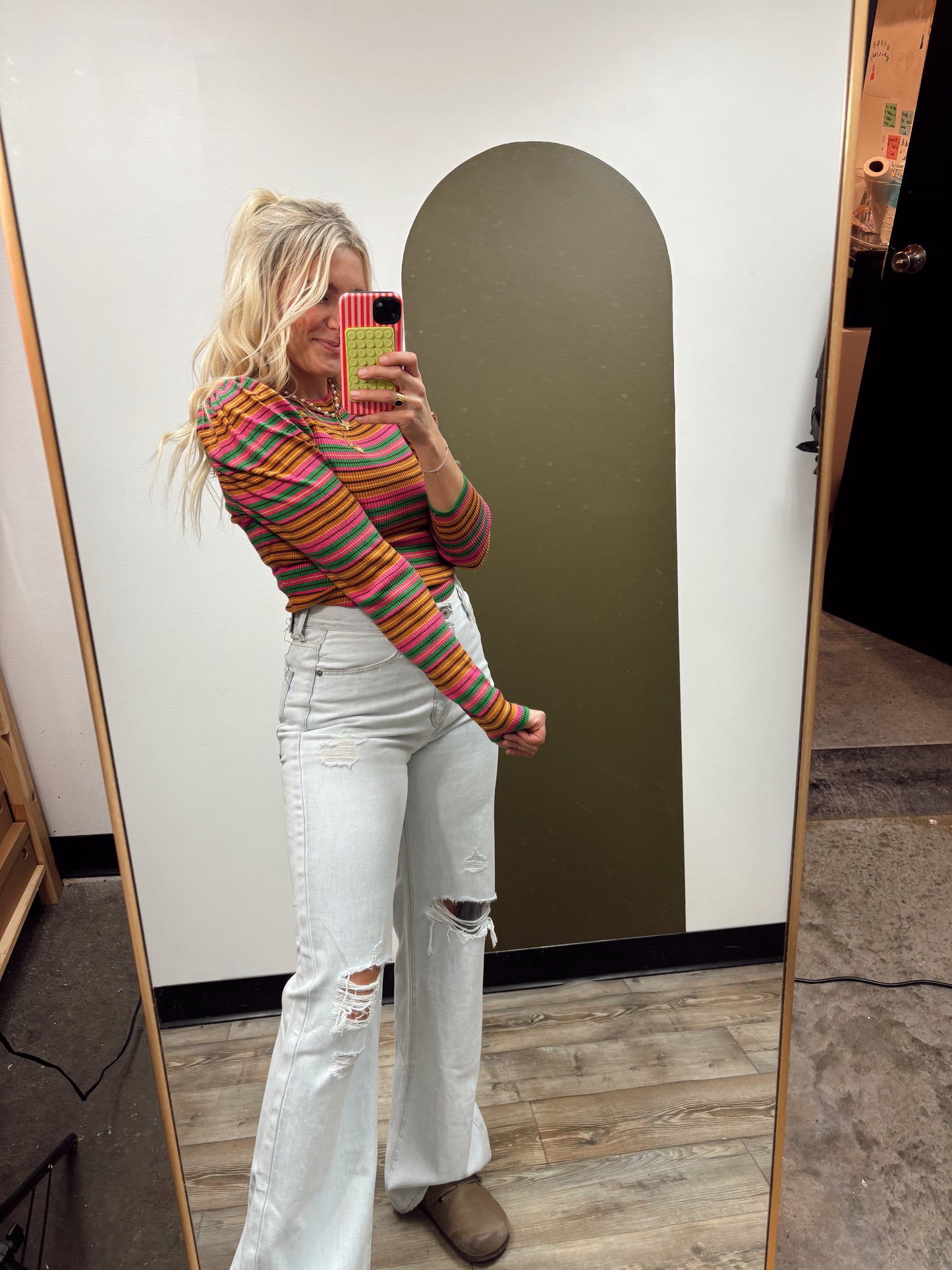 Skylar Stripe Sweater (Mustard)