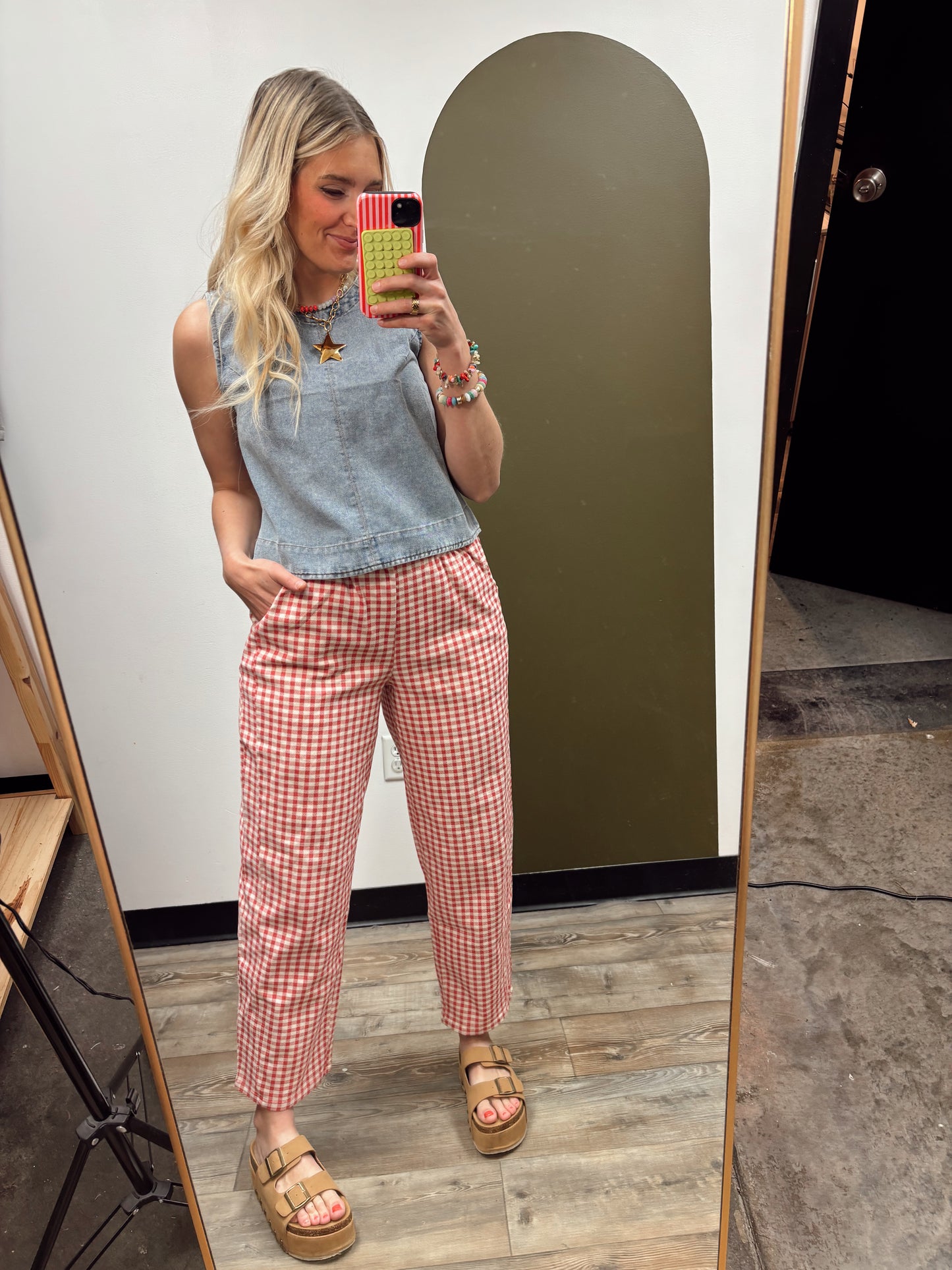 All American Gingham Pant (Red)