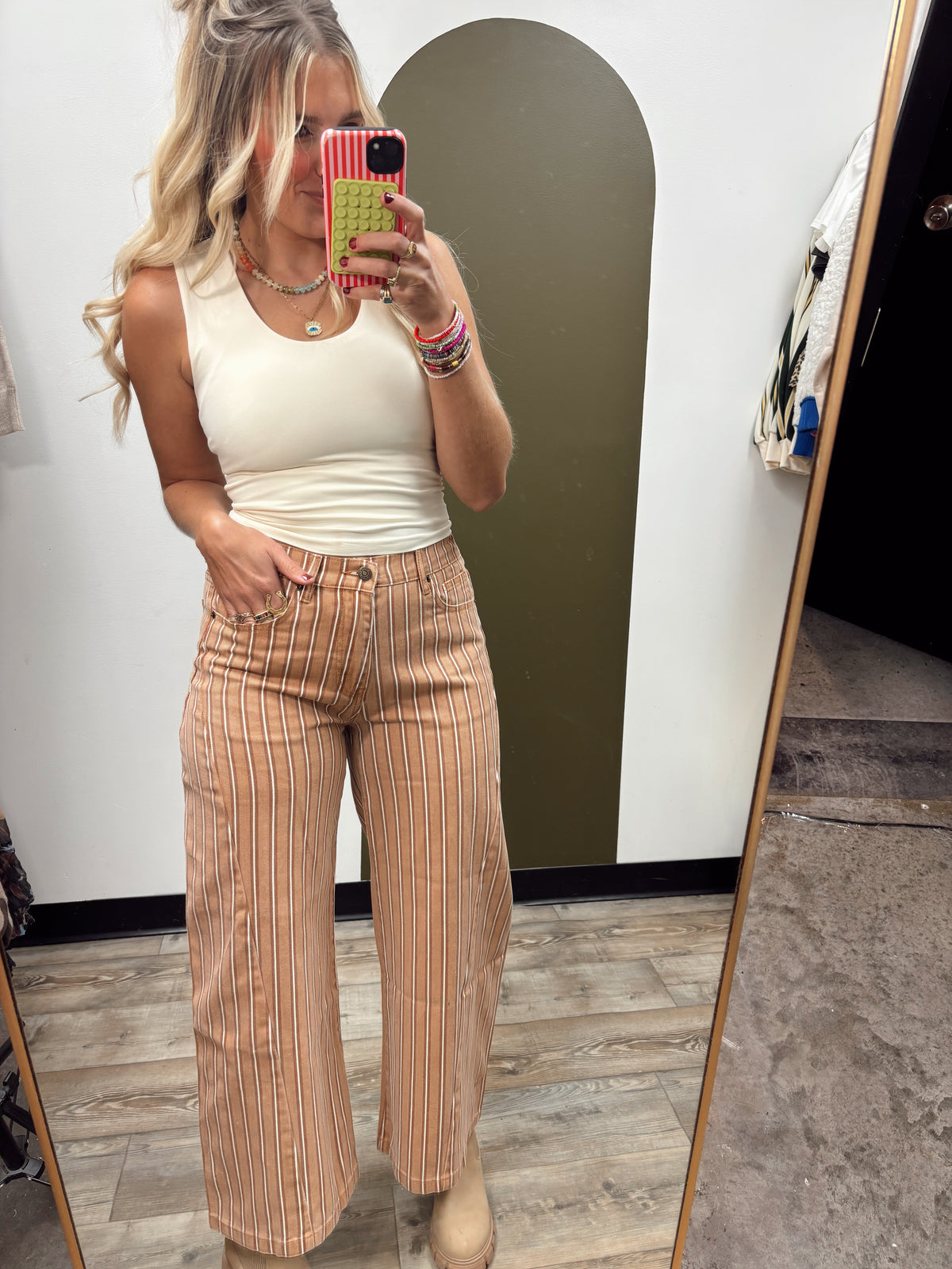 Morgan Stripe Wide Leg Pant