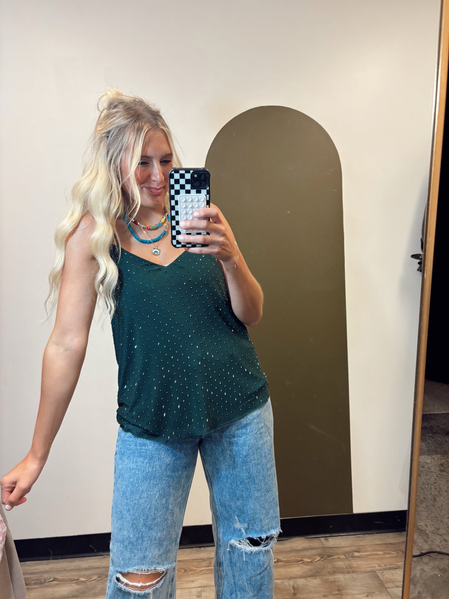 Raquel Sparkle Tank (Green)
