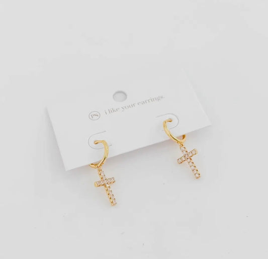 Tayrn Diamond Cross Earring