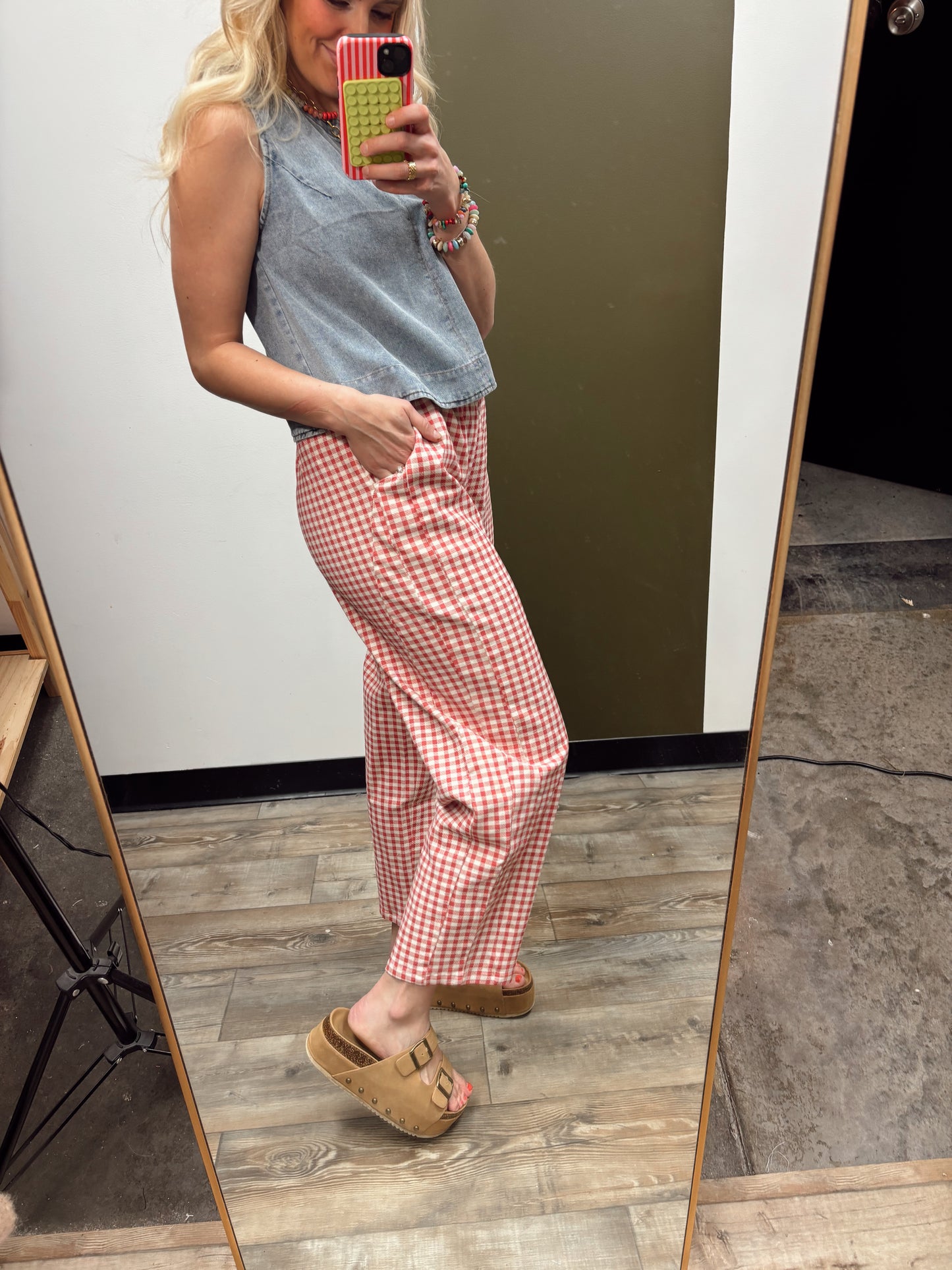 All American Gingham Pant (Red)