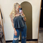 Contrast Crochet Tank