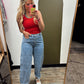 Polka Dot Straight Leg Jean