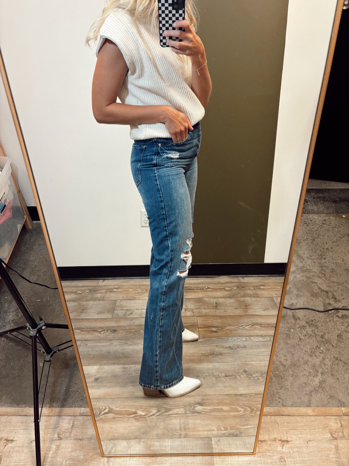 Daisy Wide Leg Flare Jean
