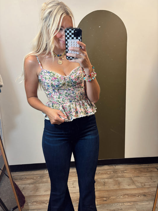Starlight Floral Peplum Top