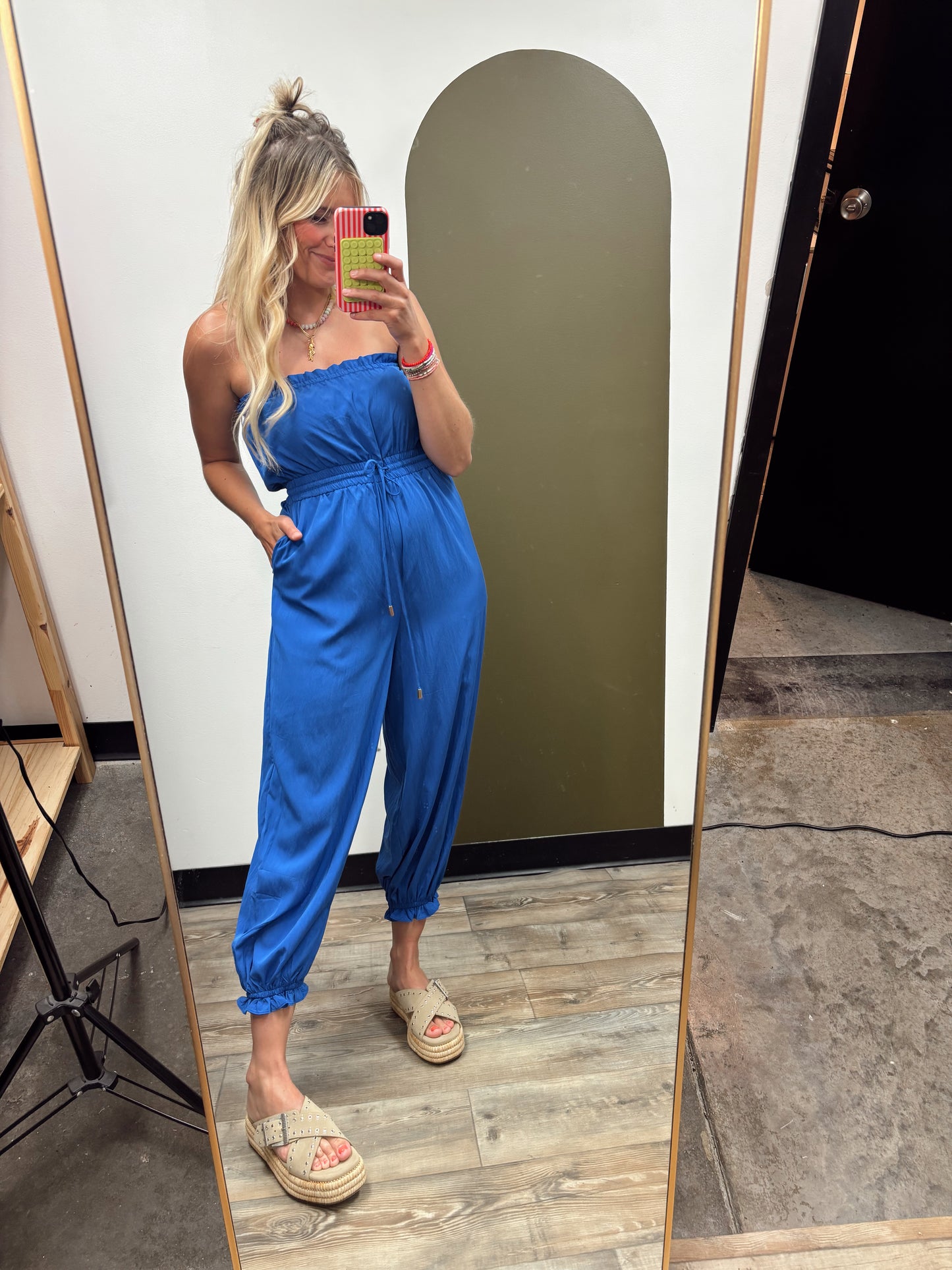 Capri Balloon Jumpsuit (Blue)