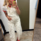 Polka Dot Overall (Cream/Gold)