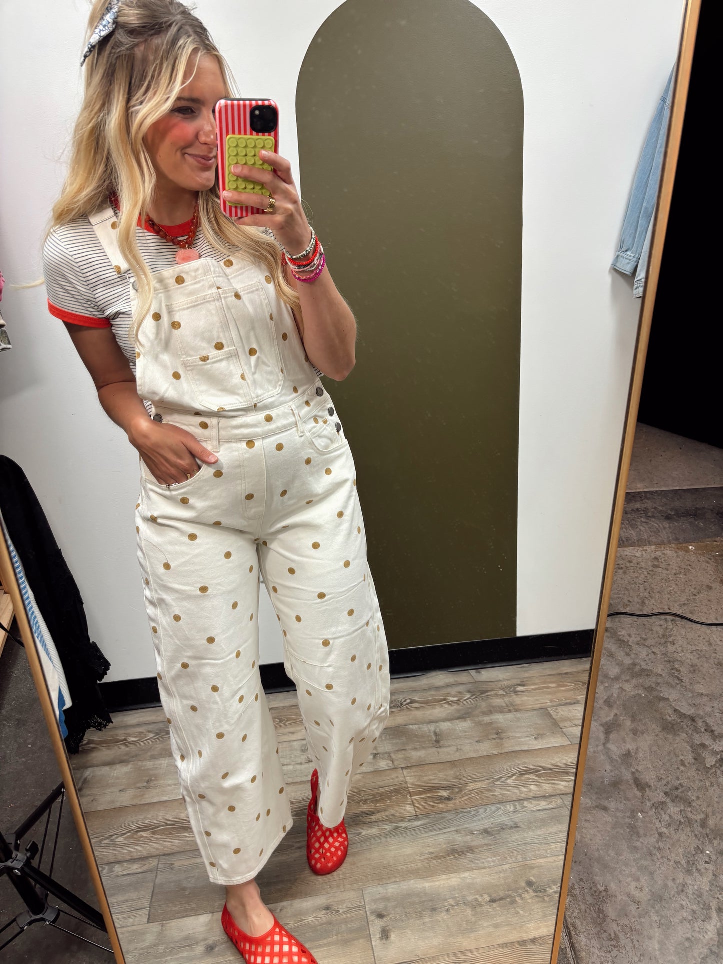 Polka Dot Overall (Cream/Gold)