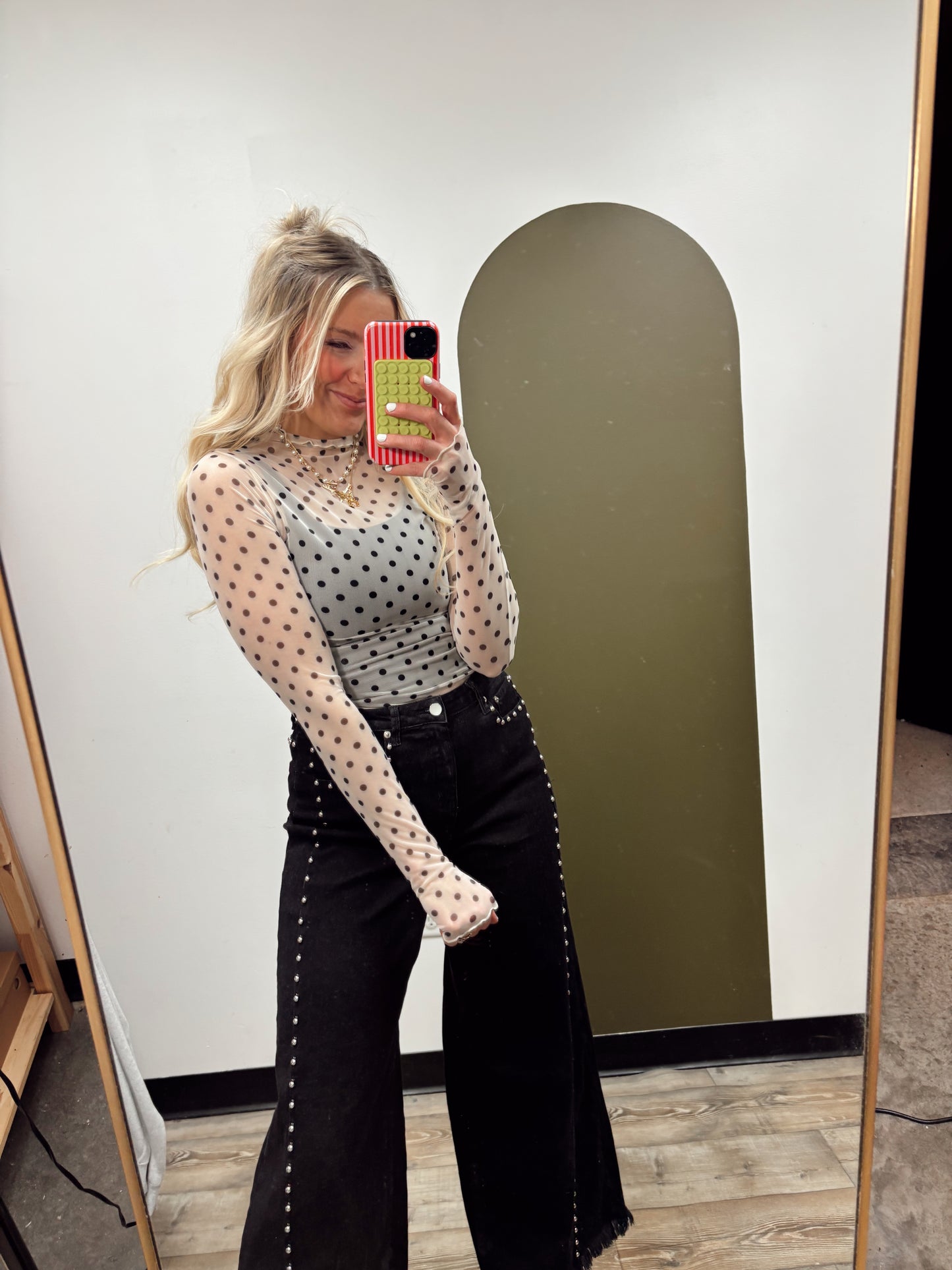 Polka Dot Sheer Top