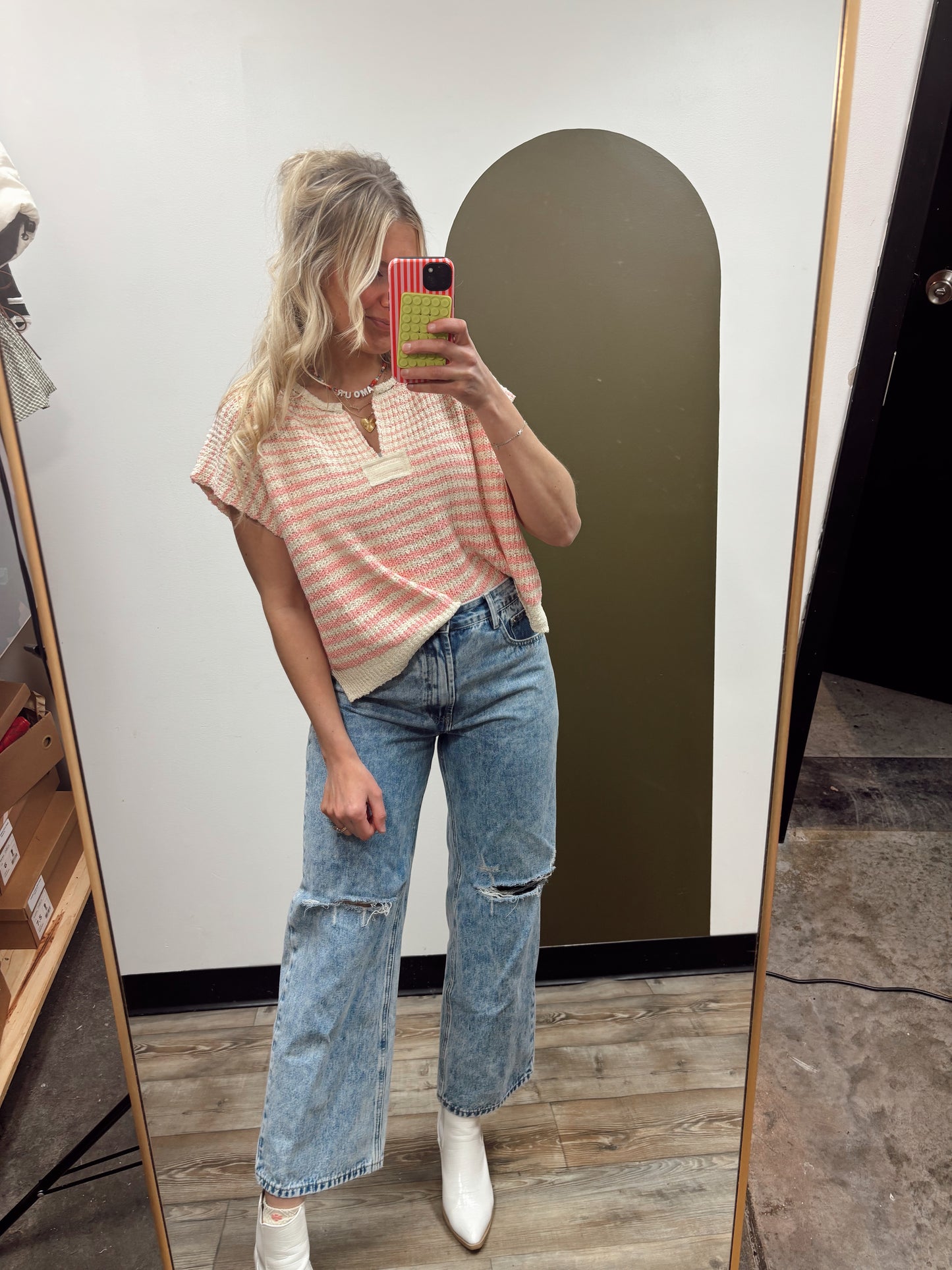 Annie Stripe Top (Pink)