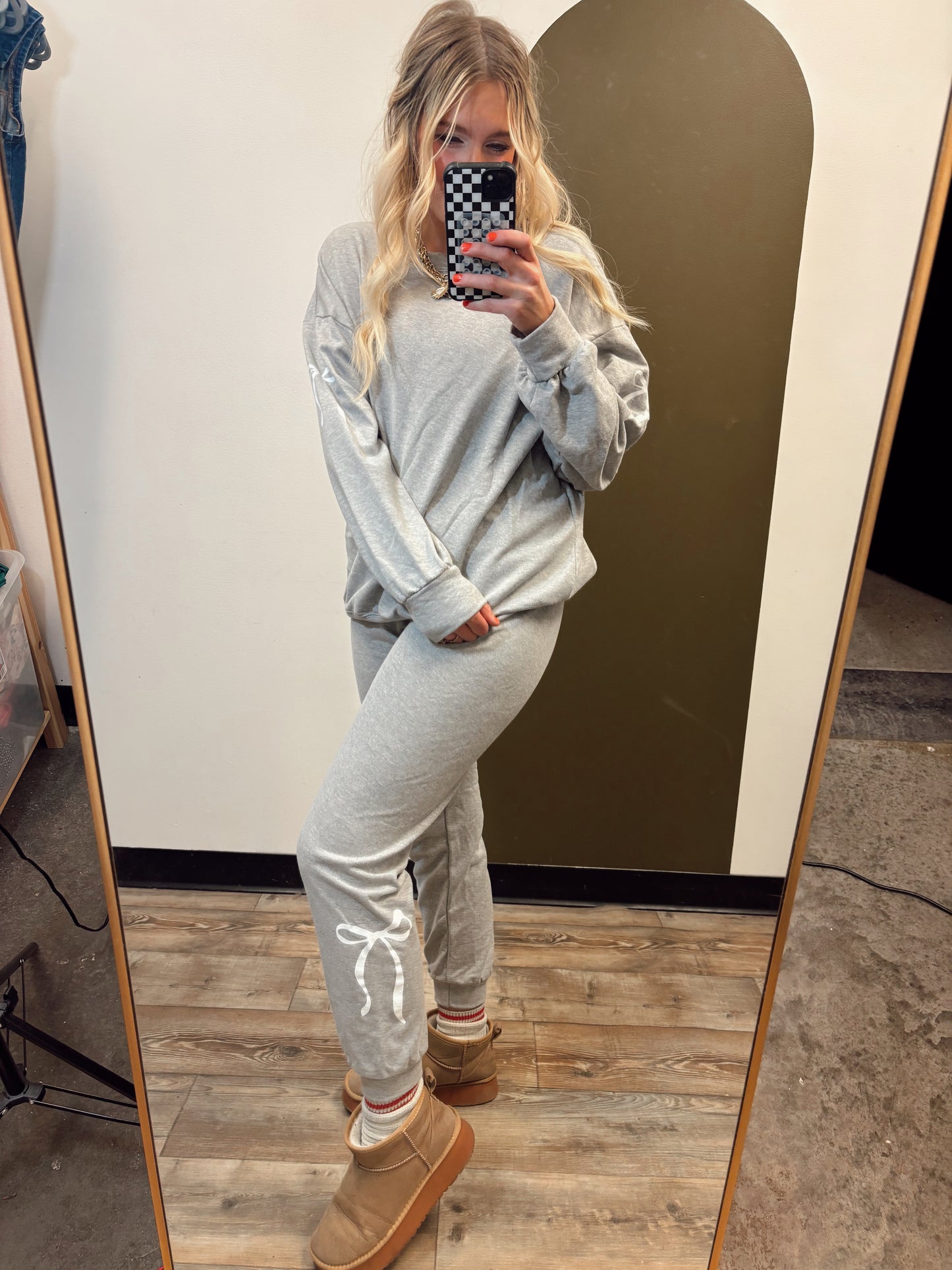 Babe In Bows Set (Grey)