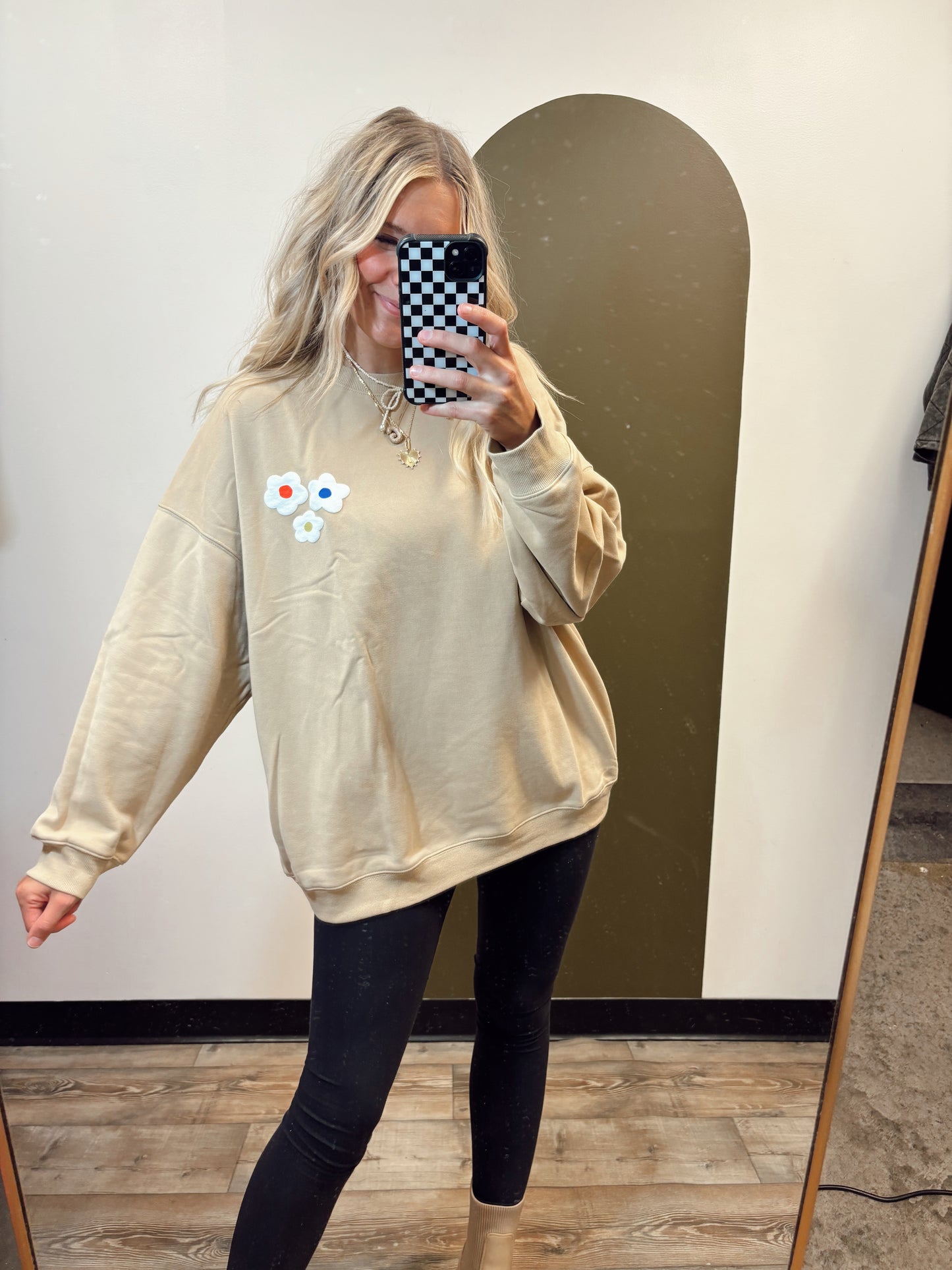 Graphic Be Love Pullover (Taupe)