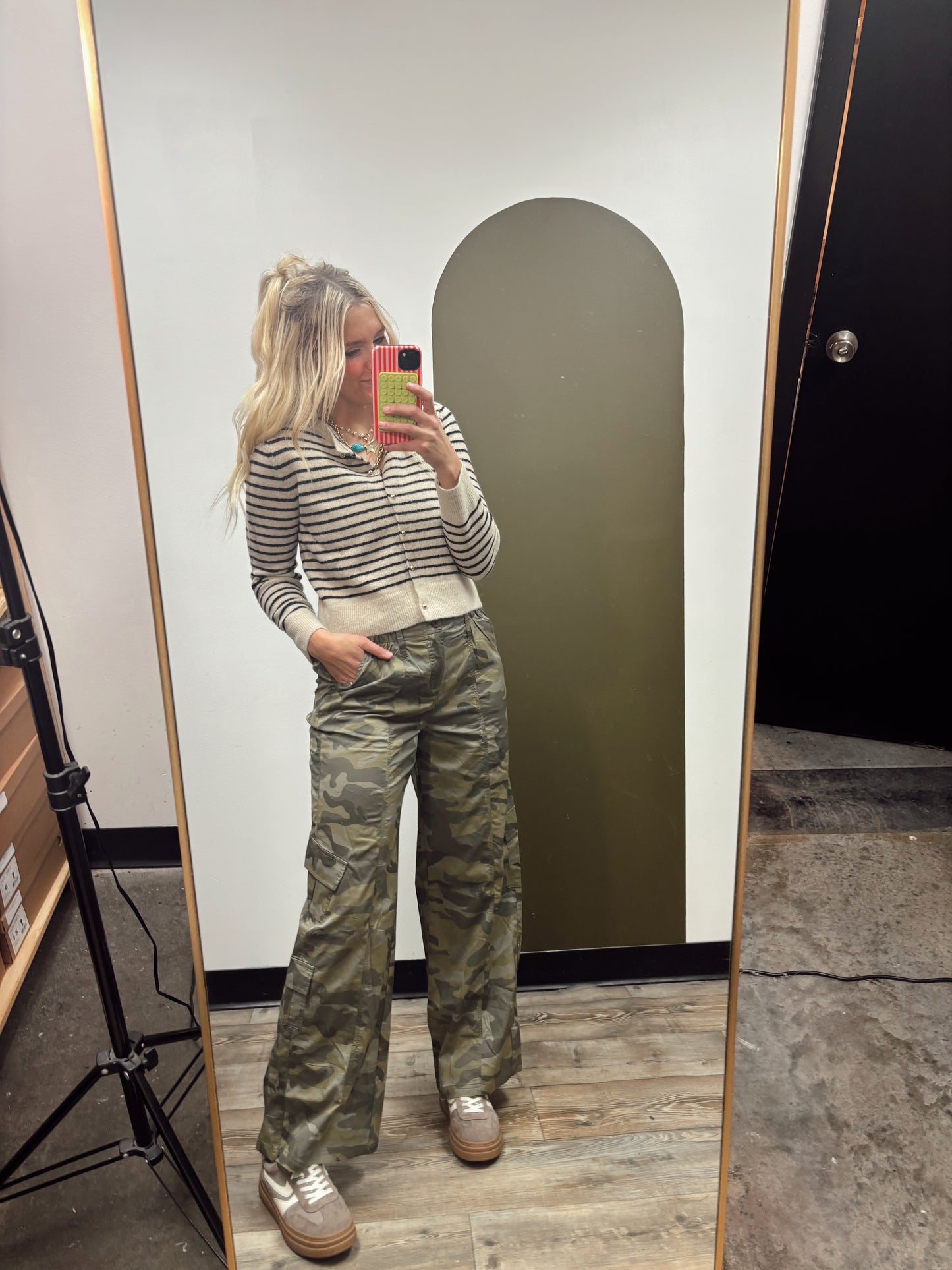 Marjorie Stripe Button Cardigan