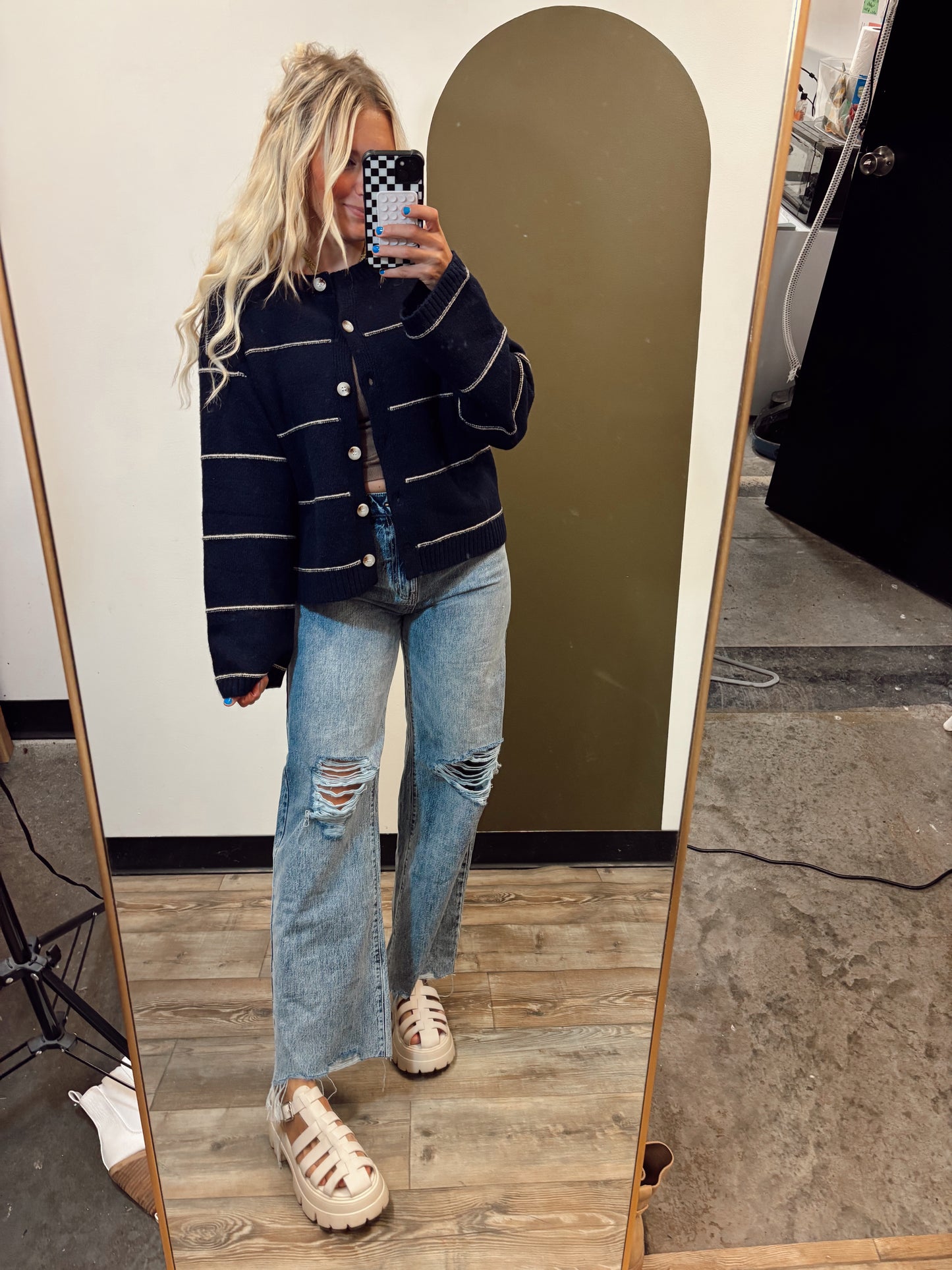 Proper And Pretty Cardigan (Navy)