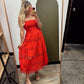 Vineyard Eyelet Dress (Red)
