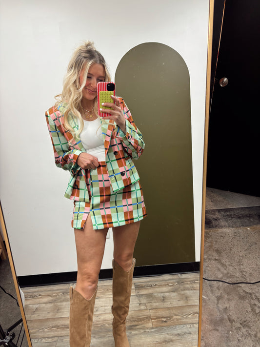 Ruby Plaid Skort