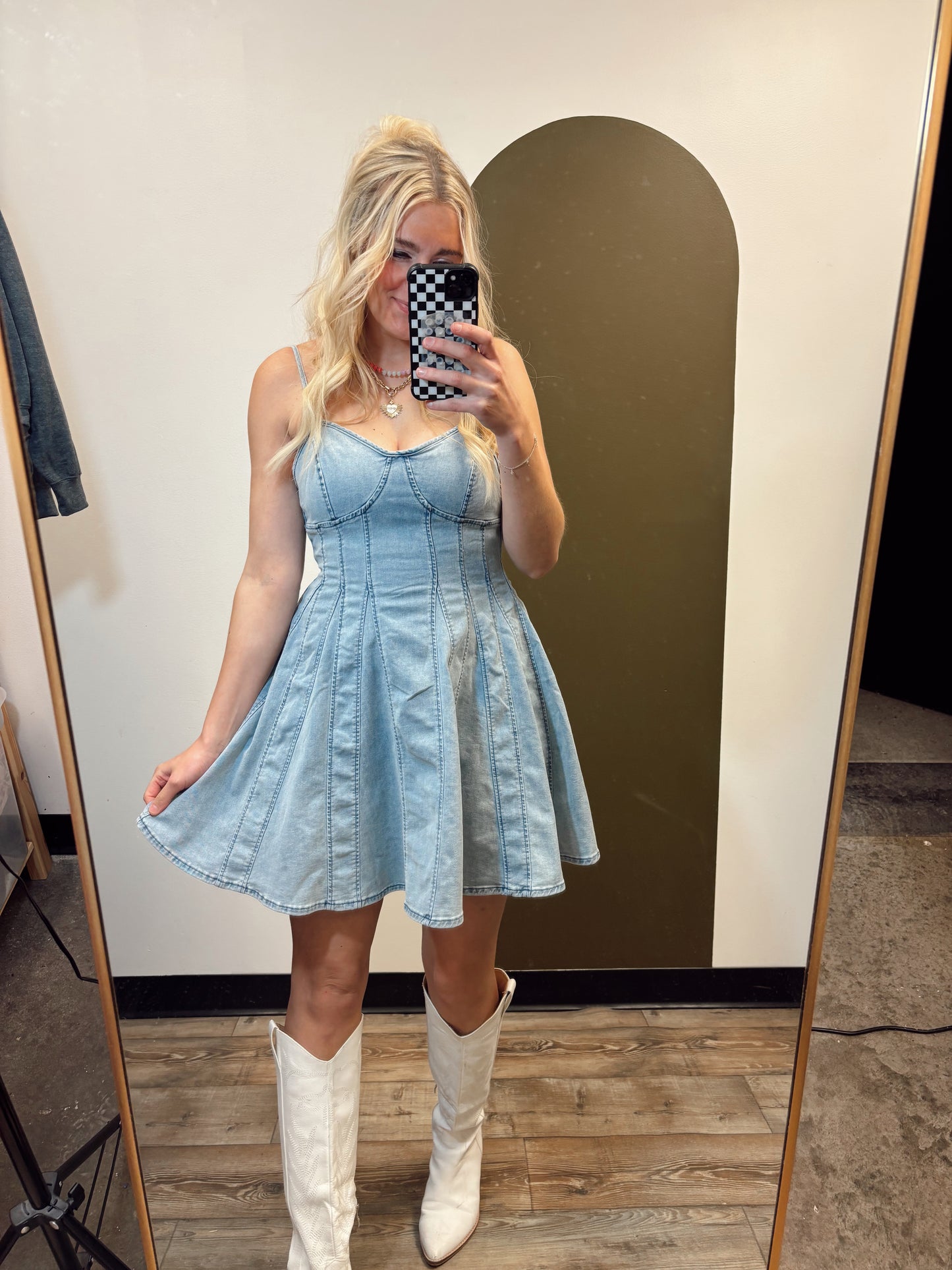 Carolina Denim Dress (Blue)