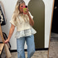 Cali Crochet Twofer Sweater Top