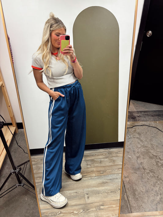 Navy Stripe Pant