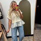 Cali Crochet Twofer Sweater Top