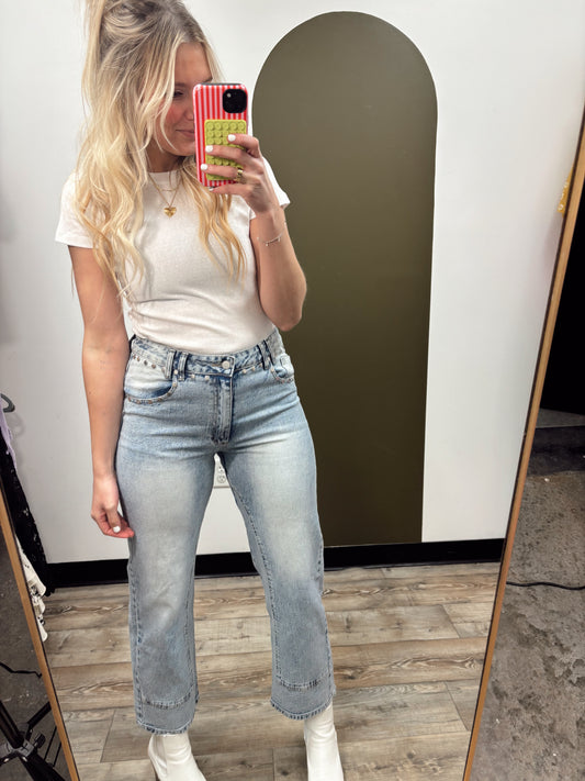 Studded Waist Denim