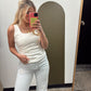 Rena Ruched Tank (White)