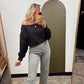 Alina Off Shoulder Sweatshirt (Black)
